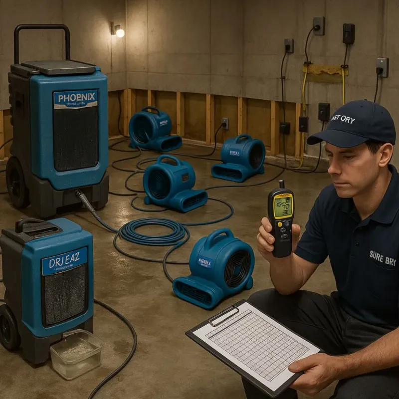 Structural Drying and Dehumidification process in Tawas City, MI